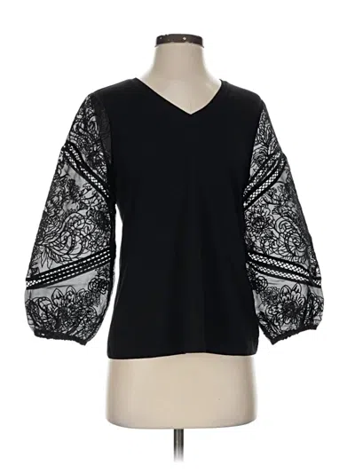 Pre-owned Chico's 3/4 Sleeve Blouse In Black