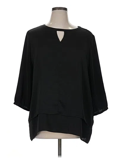 Pre-owned Chico's 3/4 Sleeve Blouse In Black