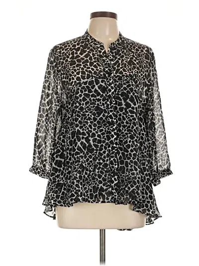 Pre-owned Chico's 3/4 Sleeve Blouse In Black