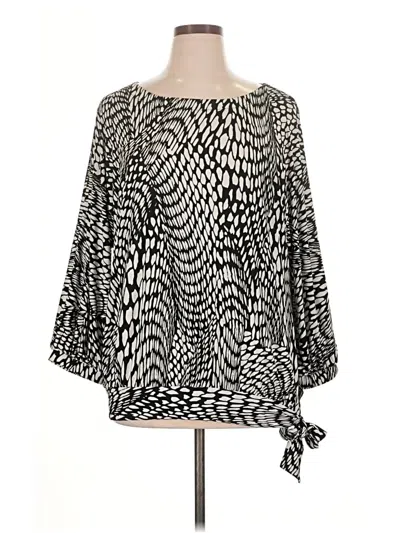 Pre-owned Chico's 3/4 Sleeve Blouse In Black