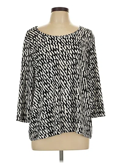 Pre-owned Chico's 3/4 Sleeve Blouse In Black