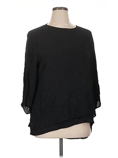 Pre-owned Chico's 3/4 Sleeve Blouse In Black