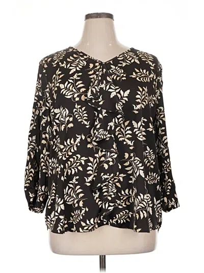 Pre-owned Chico's 3/4 Sleeve Blouse In Black