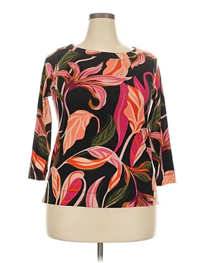 Pre-owned Chico's 3/4 Sleeve Blouse In Black