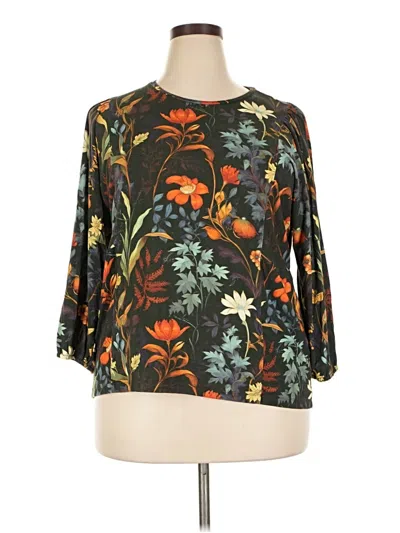 Pre-owned Chico's 3/4 Sleeve Blouse In Black
