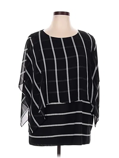 Pre-owned Chico's 3/4 Sleeve Blouse In Black