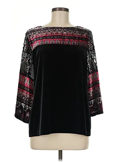 Pre-owned Chico's 3/4 Sleeve Blouse In Black