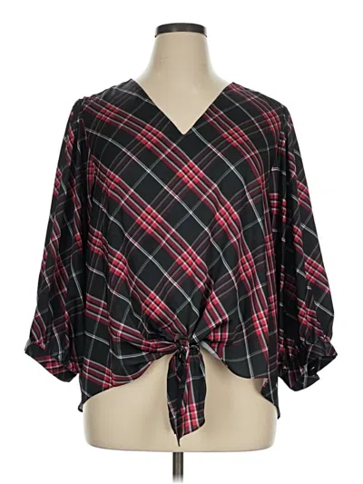 Pre-owned Chico's 3/4 Sleeve Blouse In Black