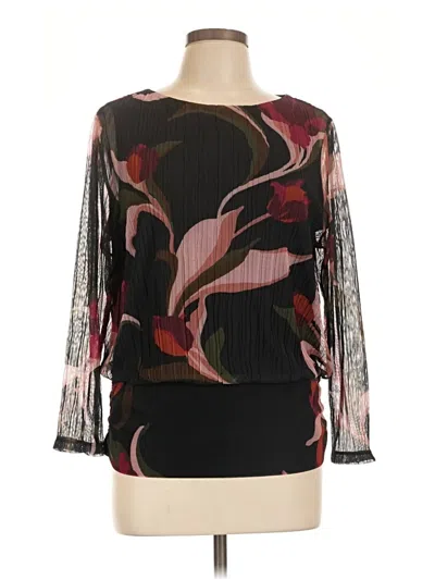 Pre-owned Chico's 3/4 Sleeve Blouse In Black