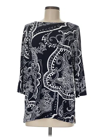 Pre-owned Chico's 3/4 Sleeve Blouse In Black
