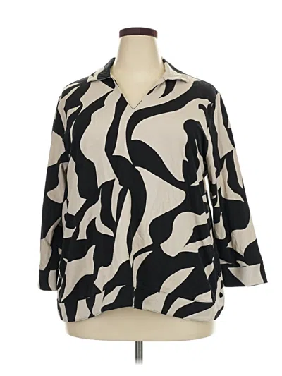 Pre-owned Chico's 3/4 Sleeve Blouse In Black
