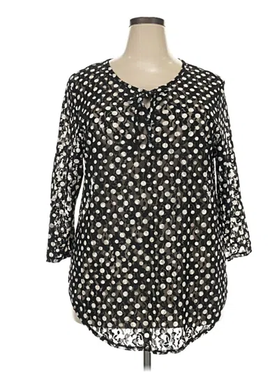 Pre-owned Chico's 3/4 Sleeve Blouse In Black