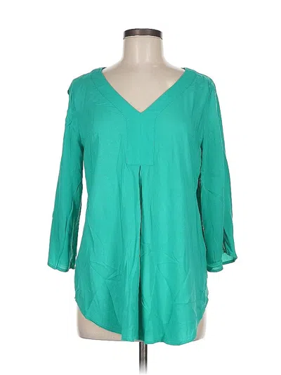 Pre-owned Chico's 3/4 Sleeve Blouse In Blue