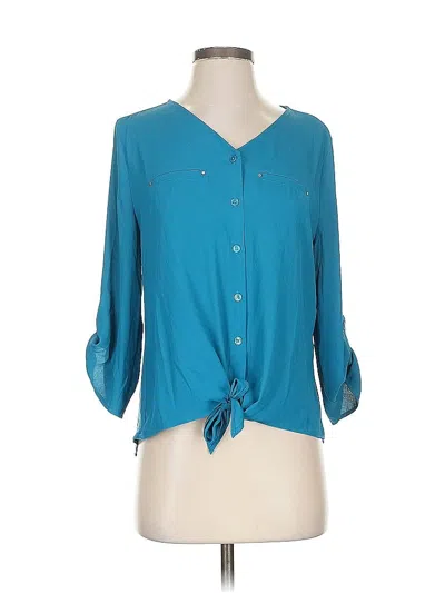 Pre-owned Chico's 3/4 Sleeve Blouse In Blue