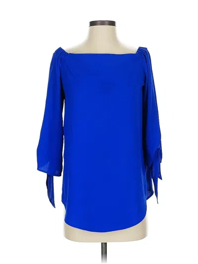 Pre-owned Chico's 3/4 Sleeve Blouse In Blue