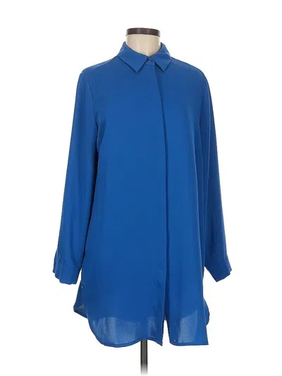 Pre-owned Chico's 3/4 Sleeve Blouse In Blue