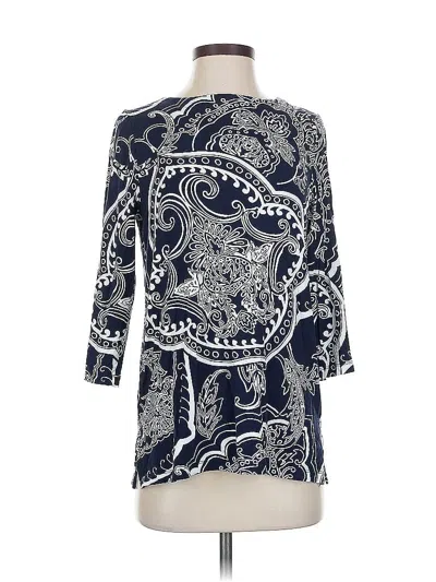 Pre-owned Chico's 3/4 Sleeve Blouse In Blue