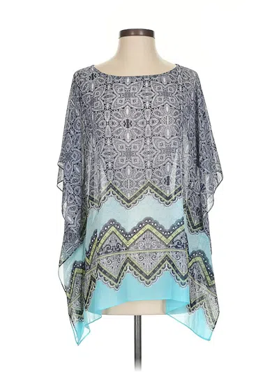 Pre-owned Chico's 3/4 Sleeve Blouse In Blue