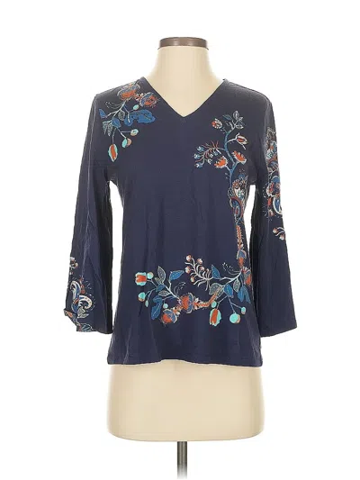 Pre-owned Chico's 3/4 Sleeve Blouse In Blue