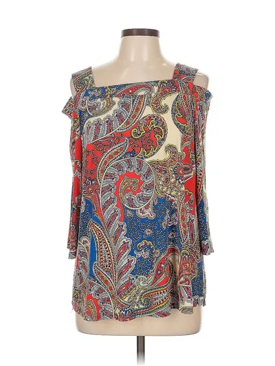 Pre-owned Chico's 3/4 Sleeve Blouse In Blue