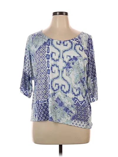 Pre-owned Chico's 3/4 Sleeve Blouse In Blue