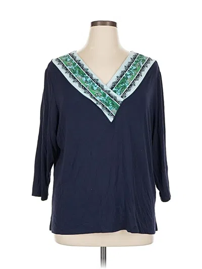 Pre-owned Chico's 3/4 Sleeve Blouse In Blue