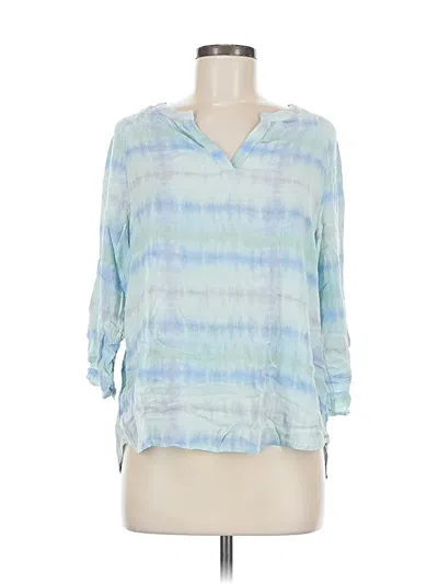 Pre-owned Chico's 3/4 Sleeve Blouse In Blue