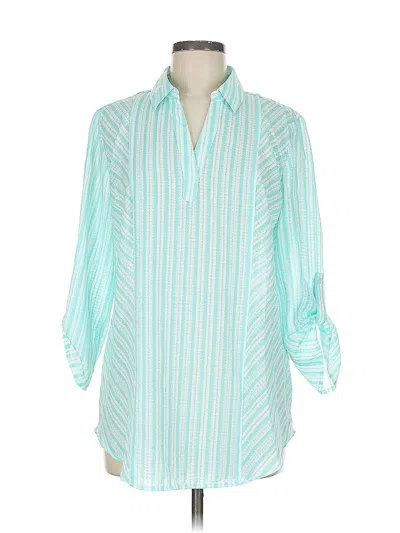 Pre-owned Chico's 3/4 Sleeve Blouse In Blue