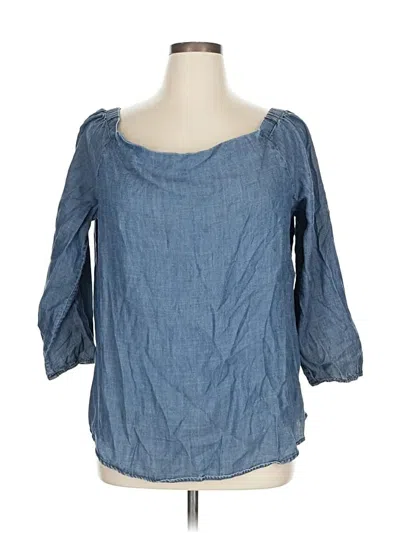 Pre-owned Chico's 3/4 Sleeve Blouse In Blue