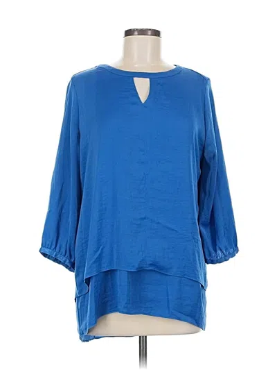 Pre-owned Chico's 3/4 Sleeve Blouse In Blue