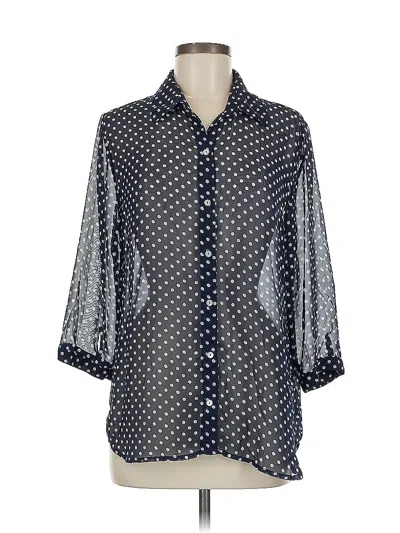 Pre-owned Chico's 3/4 Sleeve Blouse In Blue