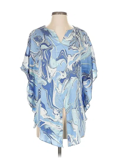 Pre-owned Chico's 3/4 Sleeve Blouse In Blue
