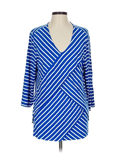 Pre-owned Chico's 3/4 Sleeve Blouse In Blue