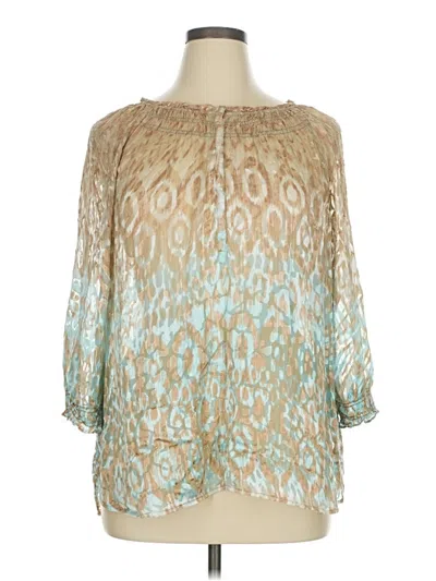 Pre-owned Chico's 3/4 Sleeve Blouse In Blue