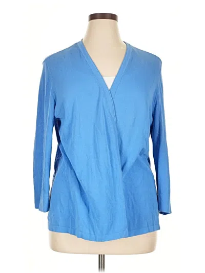 Pre-owned Chico's 3/4 Sleeve Blouse In Blue