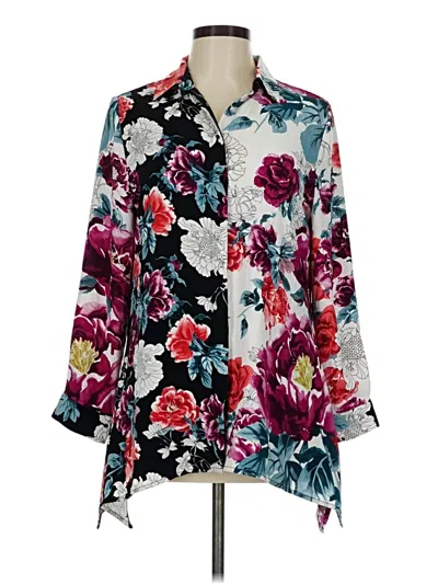 Pre-owned Chico's 3/4 Sleeve Blouse In Blue