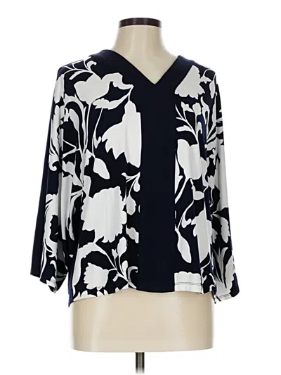Pre-owned Chico's 3/4 Sleeve Blouse In Blue