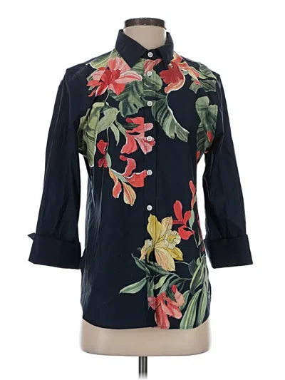 Pre-owned Chico's 3/4 Sleeve Blouse In Blue