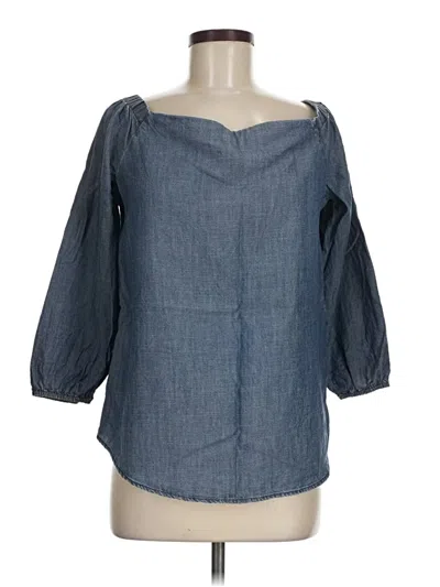 Pre-owned Chico's 3/4 Sleeve Blouse In Blue