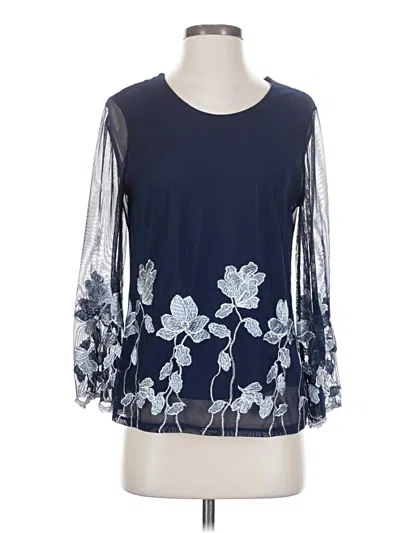 Pre-owned Chico's 3/4 Sleeve Blouse In Blue