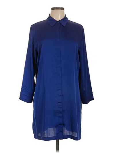 Pre-owned Chico's 3/4 Sleeve Blouse In Blue