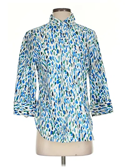 Pre-owned Chico's 3/4 Sleeve Blouse In Blue