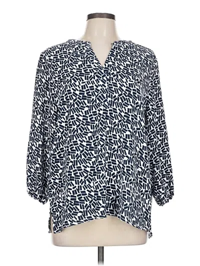 Pre-owned Chico's 3/4 Sleeve Blouse In Blue