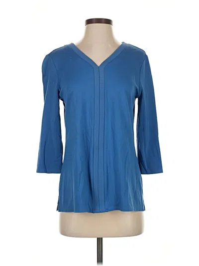 Pre-owned Chico's 3/4 Sleeve Blouse In Blue