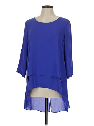 Pre-owned Chico's 3/4 Sleeve Blouse In Blue