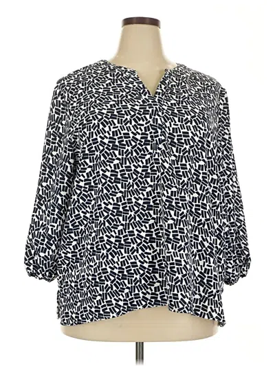 Pre-owned Chico's 3/4 Sleeve Blouse In Blue