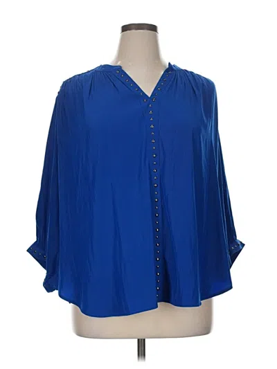Pre-owned Chico's 3/4 Sleeve Blouse In Blue
