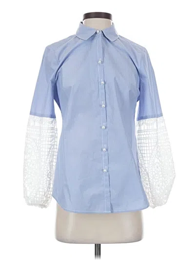 Pre-owned Chico's 3/4 Sleeve Blouse In Blue