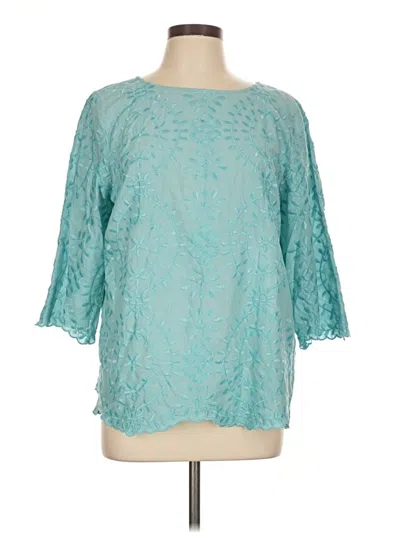 Pre-owned Chico's 3/4 Sleeve Blouse In Blue