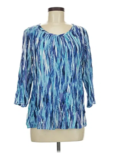 Pre-owned Chico's 3/4 Sleeve Blouse In Blue